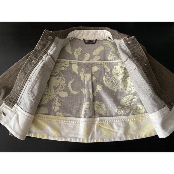 THEORY Brown Crop Denim Jacket w/Zip Cuff Ladies sz P - Picture 6 of 7